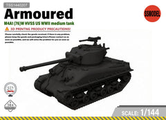 SSMODEL 1/144 M4A1 76W HVSS Sherman US WWII Tank Resin MODEL KIT TSS1440207