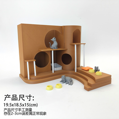LYTP12205 1/12 Paws & Purrs Interactive Cat Life Playset Miniature Dollhouse Scene 1:12 Scale