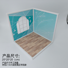 LYTP122002 1/12 Universal Wall & Floor Combination 3D Printing DIY Miniature Scene Dollhouse Creative Pendant Desktop Scene OB Baby 12-Inch Baby House Assembly Versatile Wall BJD Spring Guest Room Or Sweet Guest Room