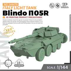 SSMODEL 476 Military Model Kit Italy Blindo I105R Light Tank