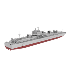 RHWS002S German D1 Class Naval Ferry Barges Full Hull