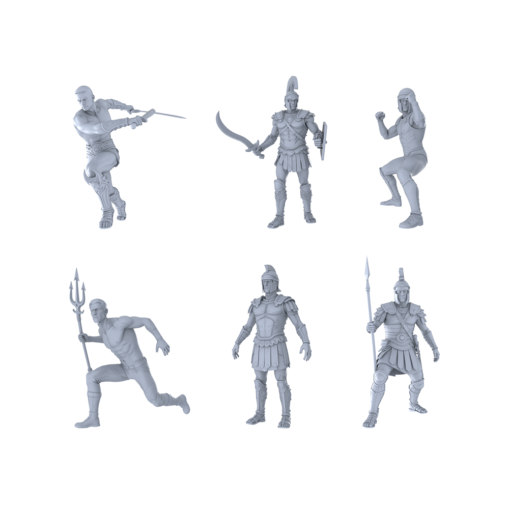 MRY-SFW LYTR407 Gladiator Legend Hexad 6-Figure Set, Roman Gladiator, DIY Paintingation Miniature Car Diorama Figures Scene Props Accessories Resin 3D Printed Resin Model Kit by SSMODEL