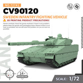 SSMODEL 741 Military Armoured Model Kit Sweden CV90120 Light Tank