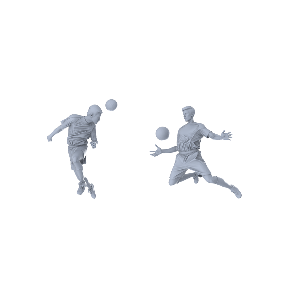MRY-SFW LYTR455 Modern Stadium Football Players Attacking Defending Duo 2-Piece Set 3D Printed Resin Model Kit by SSMODEL