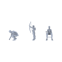 Yao's Studio LYTR143 Outdoor Adventure & Archery Scene Resin Miniature Model 3-Figure Set - Adventurer & Archer Figures Unpainted DIY Model Painting Outdoor Scene Decor 1set 3D Printed Resin Model Kit by SSMODEL