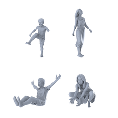 MRY-SFW LYTR430 Summer Fun Quartet 4-Figure Set, Outdoor Leisure, DIY Paintingation Miniature Car Diorama Figures Scene Props Accessories Resin 3D Printed Resin Model Kit by SSMODEL