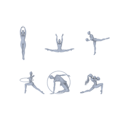Yao's Studio LYTR145 Rhythmic Gymnastics Scene Resin Miniature Model 6-Figure Set - Gymnast Figures Unpainted DIY Model Painting Sports Scene Decor 1set 3D Printed Resin Model Kit by SSMODEL