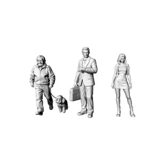 Yao's Studio LYTR071 Urban Life Scene 3-Pack 3D Print Model, Unpainted City People Figures, DIY Painting Kit 1set 3D Printed Resin Model Kit by SSMODEL