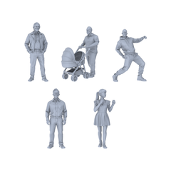 Yao's Studio LYTR220 Unpainted Miniature Community Scene 5-Piece Set - Father with Stroller, Sports Teen & Pedestrians for Diorama Creation
Miniatures Diorama Resin Figures 3D Printed Resin Model Kit by SSMODEL