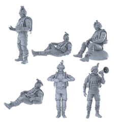 MRY-SFW LYGR466 Modern U.S. Army (Cement Unit) Six-Person Daily Routine 2 3D Printed Resin Model Kit by SSMODEL