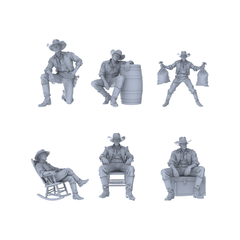 MRY-SFW 129 1/64 Western Cowboy Casual Pose3 Game Theme Wargame Resin White Model Wargame Miniature Soldier Scene Character Hand Painted Hand Paint 3D Printed Resin Model Kit by SSMODEL