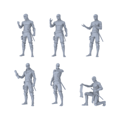 MRY-SFW LYGR209 Ninja daily action war flag resin white mold theme war game miniature soldier scene figure hand model hand painting 3D Printed Resin Model Kit by SSMODEL