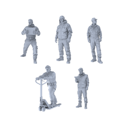 MRY-SFW LYTR564 Modern Casual Workwear People Pose Group of 6 Miniature Car Diorama Figures Scene Props Accessories Resin 3D Printed Resin Model Kit by SSMODEL
