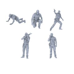 MRY-SFW LYGR564 Modern US Police Five-Person Battle Group 3D Printed Resin Model Kit by SSMODEL