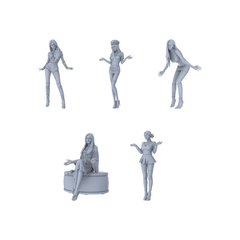 MRY-SFW LYGR180 Beauty 8Female Warrior Chess Resin White Model War Game Miniature Soldier Scene Character Figure Hand Painted 3D Printed Resin Model Kit by SSMODEL