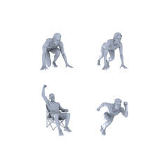 Yao's Studio LYTR334 Unpainted Miniature Basketball Coaches 3-Pack for Diorama & Hobby Painting Miniatures Diorama Resin Figures 3D Printed Resin Model Kit by SSMODEL