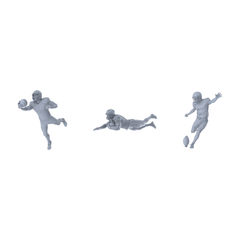 Yao's Studio LYTR303 Unpainted Football Player Miniatures 3-Pack | For Diorama, Wargaming & Painting Miniatures Diorama Resin Figures 3D Printed Resin Model Kit by SSMODEL