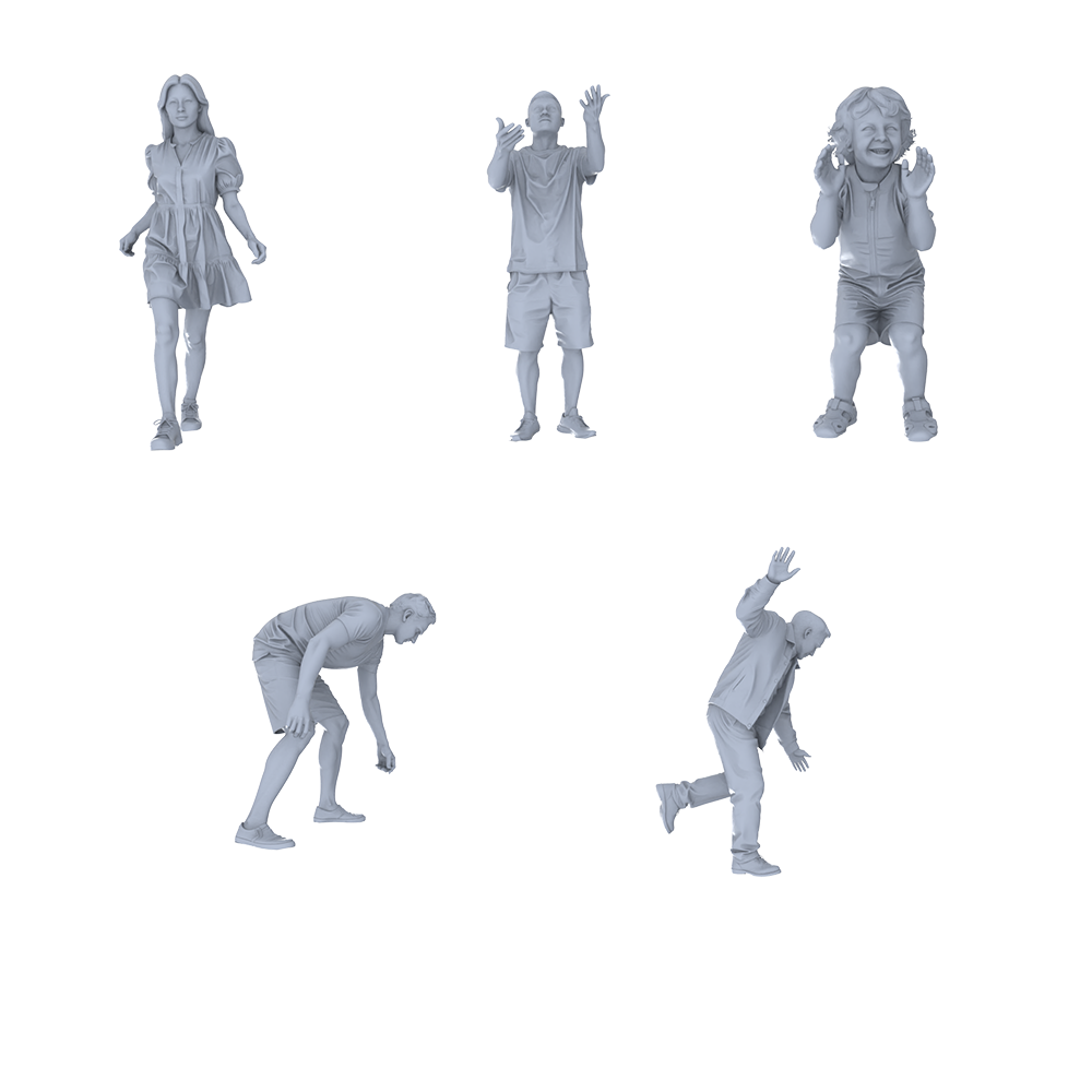 MRY-SFW LYTR747 Modern Daily Dynamic Figure 5 pcs Miniature Car Diorama Figures Scene Props Accessories Resin 3D Printed Resin Model Kit by SSMODEL