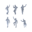 MRY-SFW LYTR504 Modern Elderly Energetic Dance Group of 6 Miniature Car Diorama Figures Scene Props Accessories Resin 3D Printed Resin Model Kit by SSMODEL