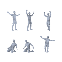 Yao's Studio LYTR268 Unpainted Miniature Football Celebration 6-Pack for Diorama & Painting Miniatures Diorama Resin Figures 3D Printed Resin Model Kit by SSMODEL