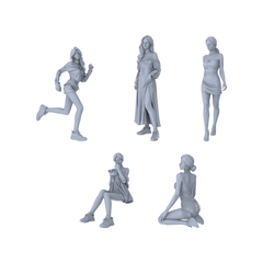 MRY-SFW LYGR174 Beauty 3 Female Warrior Chess Resin White Model War Game Miniature Soldier Scene Character Figure Hand Painted 3D Printed Resin Model Kit by SSMODEL