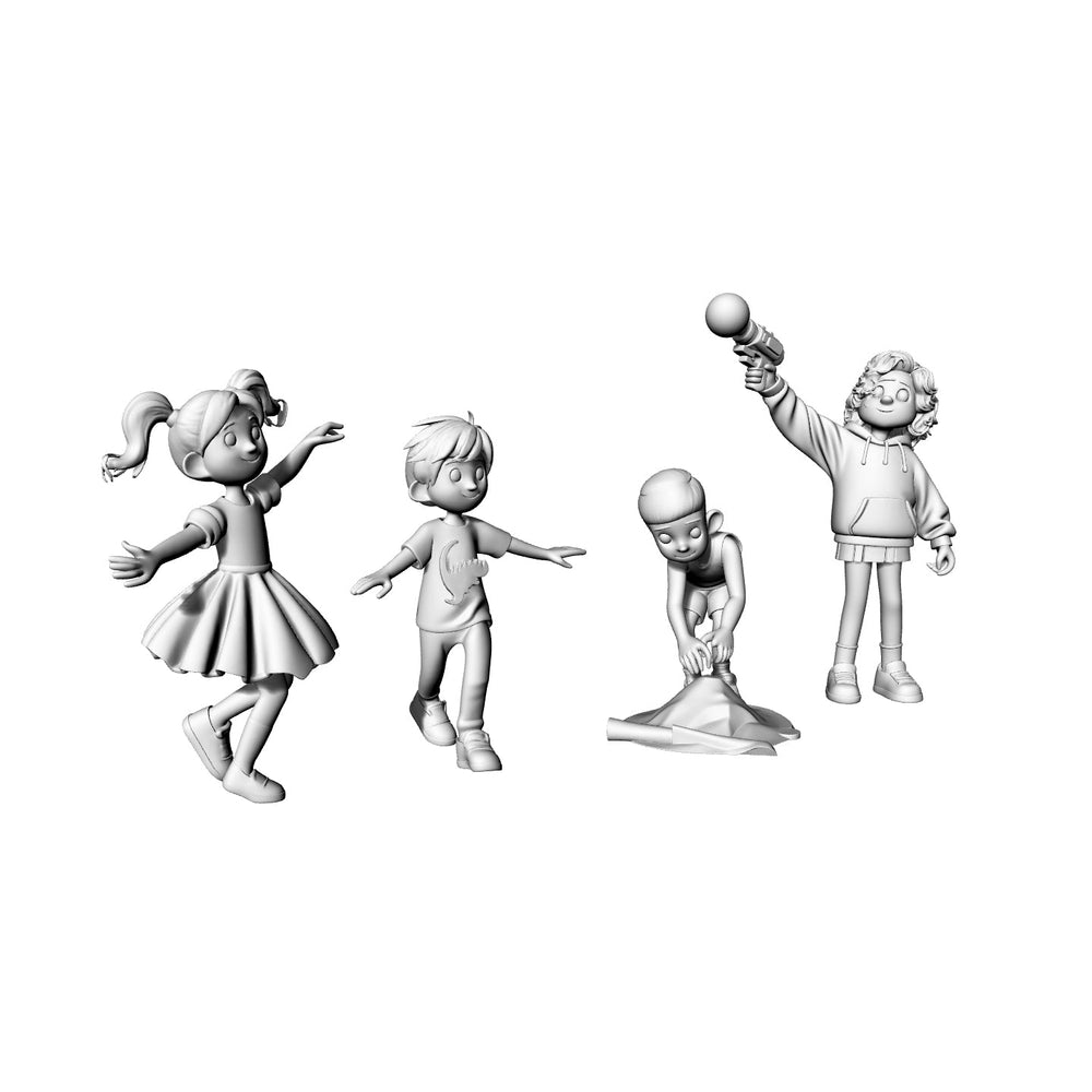 Yao's Studio LYTR077 Cute Playground Kids 3D Print Model Set | DIY Figurines for Desk Decor & Gifts 1set 3D Printed Resin Model Kit by SSMODEL