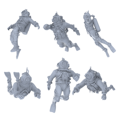 MRY-SFW LYGR473 Historical Divers Six-Person Exploration 3D Printed Resin Model Kit by SSMODEL