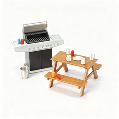 LYTP121025 1/12 Backyard Barbecue 3D Printing DIY Miniature Scenes Dollhouses Creative Ornaments Desktop Displays Mini Models 1/12 Scale BJD OB Dolls Blind Box Figurines & Dolls