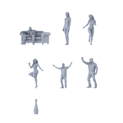 MRY-SFW LYGR248 Modern urban armed seven-man group, nightclub 3D Printed Resin Model Kit by SSMODEL