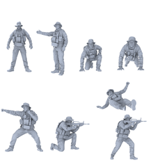 MRY-SFW LYGR454 Navy SEALs Eight-Person Battle Move 3D Printed Resin Model Kit by SSMODEL