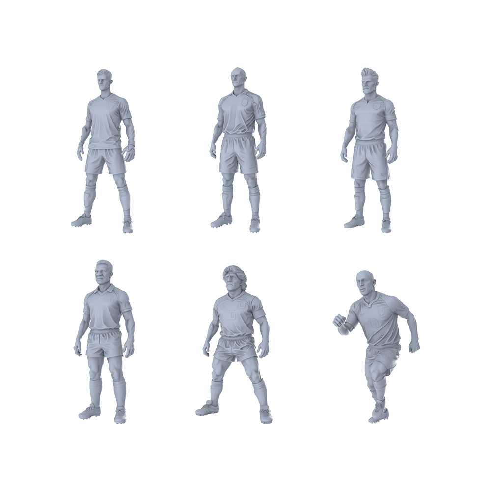 MRY-SFW LYTR419 Mini Football All-Stars 6-Pack | Figure Crafting, Match, Display Miniature Car Diorama Figures Scene Props Accessories Resin 3D Printed Resin Model Kit by SSMODEL