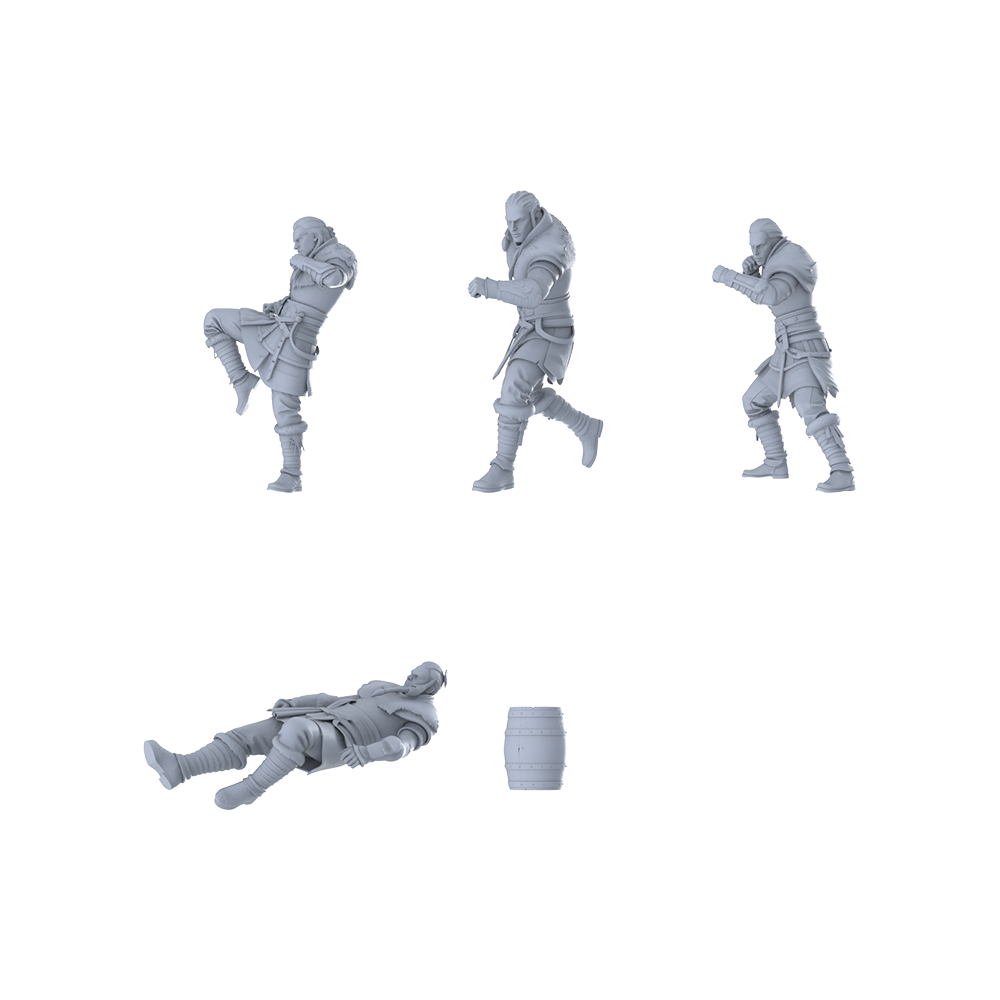 MRY-SFW LYGR371 Medieval Assassin Five-Person Battle 3D Printed Resin Model Kit by SSMODEL