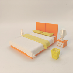 LYTP12209 1/12 Minimalist Bedroom Set Miniature Heirloom Display 1:12 Scale
