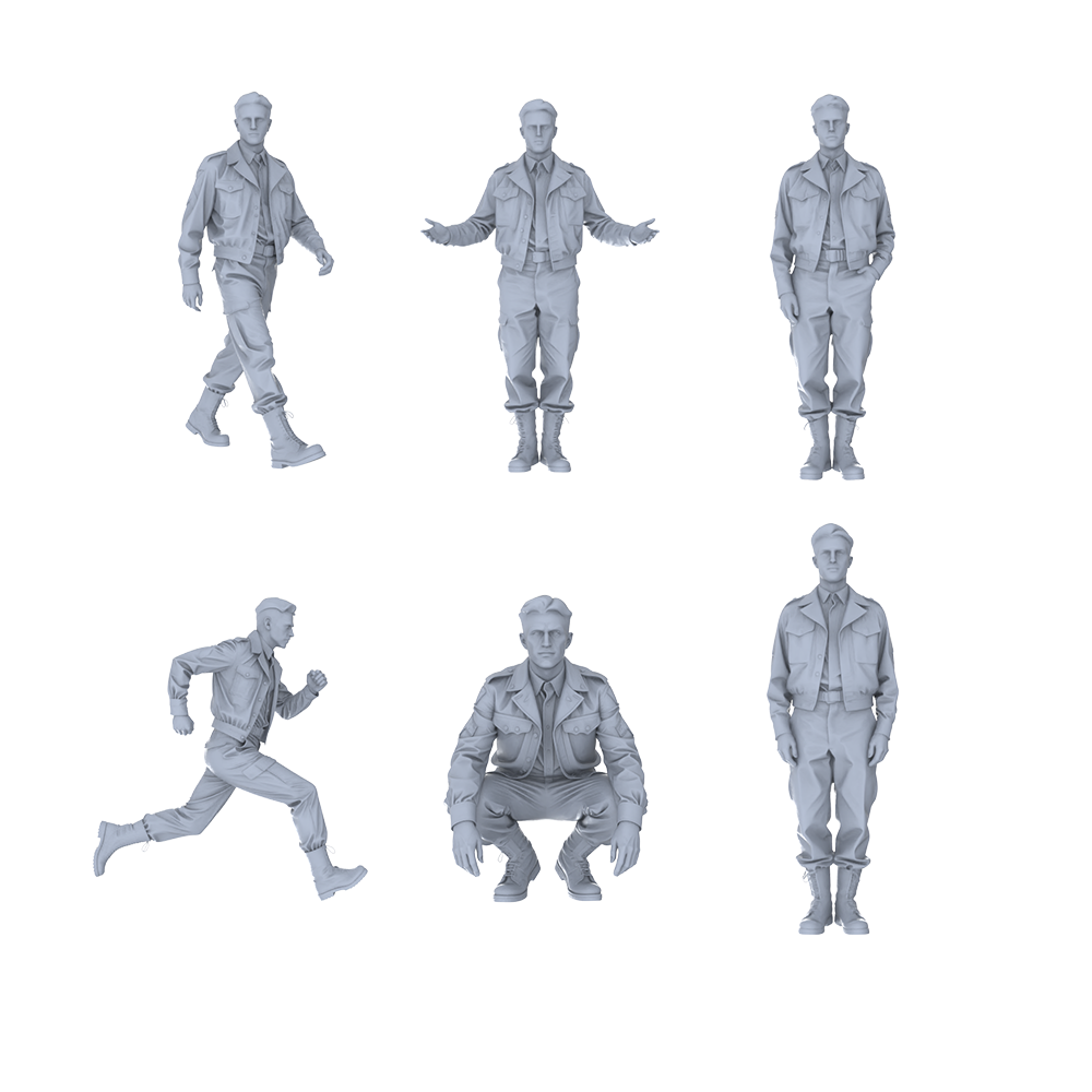 MRY-SFW LYGR508 WWII U.S. Army Six-Person Daily Routine 3D Printed Resin Model Kit by SSMODEL