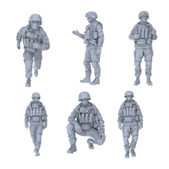 MRY-SFW LYGR572 Modern Military Six-Person Daily Routine 3D Printed Resin Model Kit by SSMODEL