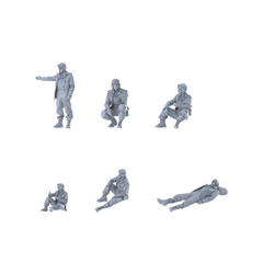 MRY-SFW LYGR425 WWII U.S. Army Tank Crew Six-Person Tank Scene 3D Printed Resin Model Kit by SSMODEL