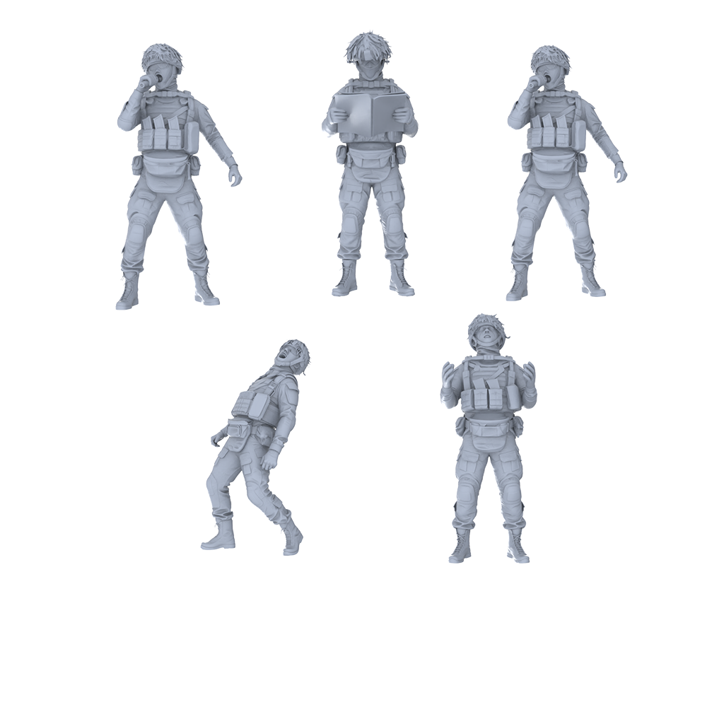 MRY-SFW LYGR535 Modern Alpha Special Forces Six-Person Entertainment Group 3D Printed Resin Model Kit by SSMODEL