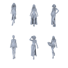 MRY-SFW LYTR730 Modern Beach Dress Female 6 pcs Miniature Car Diorama Figures Scene Props Accessories Resin 3D Printed Resin Model Kit by SSMODEL