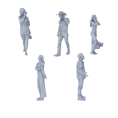 MRY-SFW LYTR746 Modern Street Style Figure 5 pcs Miniature Car Diorama Figures Scene Props Accessories Resin 3D Printed Resin Model Kit by SSMODEL