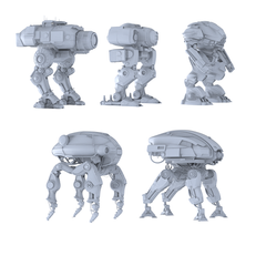 MRY-SFW LYGR481 Future Space Travelers Robot Five-Person Group 3D Printed Resin Model Kit by SSMODEL