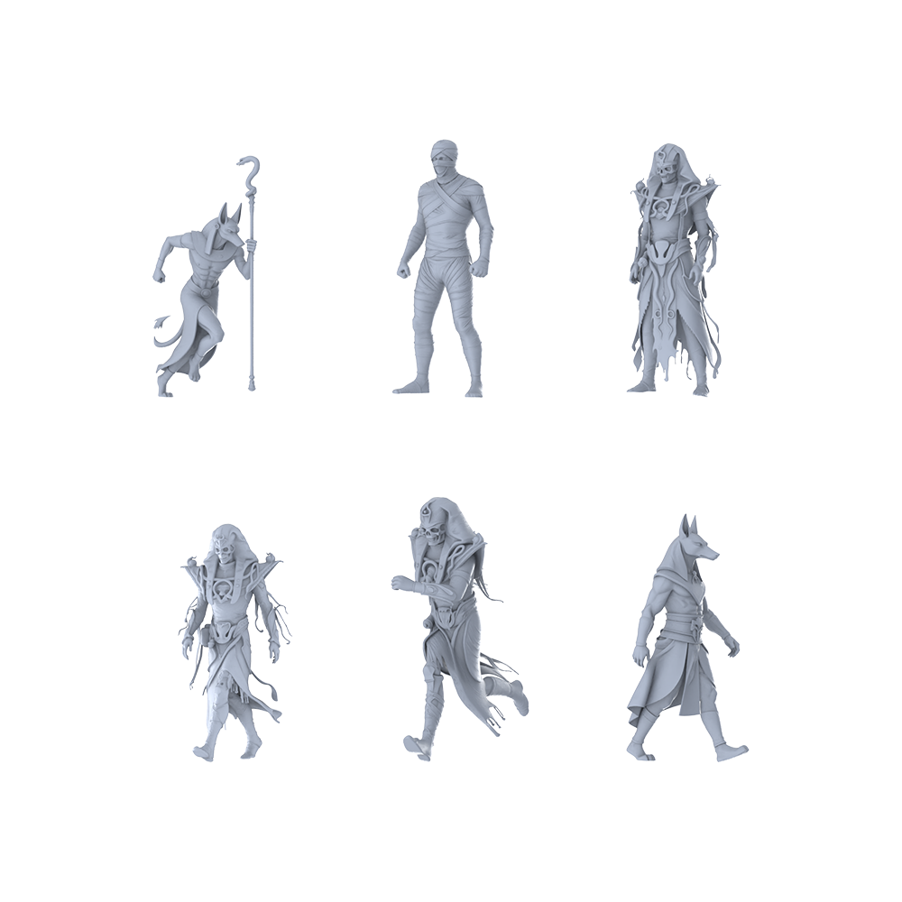 MRY-SFW LYGR342 Ancient Egyptian Deities Six Characters Basic Movements 3D Printed Resin Model Kit by SSMODEL