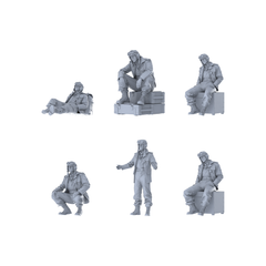 MRY-SFW LYGR424 WWII U.S. Army Tank Crew Six-Person Daily Routine 2 3D Printed Resin Model Kit by SSMODEL