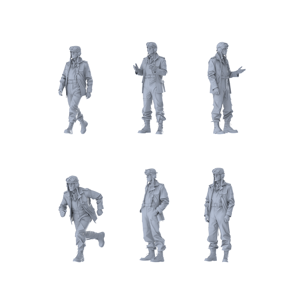MRY-SFW LYGR423 WWII U.S. Army Tank Crew Six-Person Daily Routine 3D Printed Resin Model Kit by SSMODEL