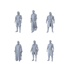 MRY-SFW LYTR544 Renaissance European Nobles Six in Varied Attires Miniature Car Diorama Figures Scene Props Accessories Resin 3D Printed Resin Model Kit by SSMODEL