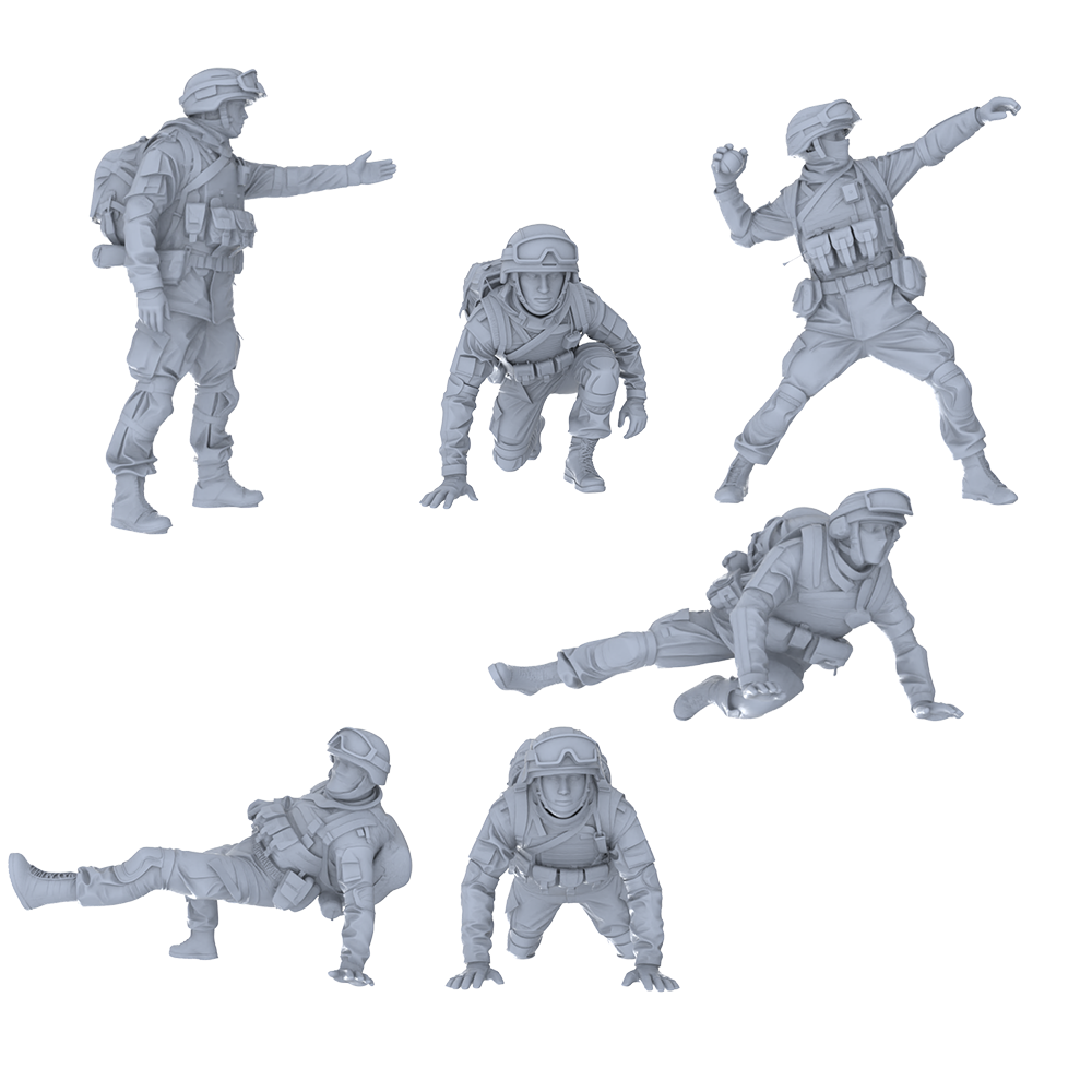 MRY-SFW LYGR491 Modern Russian Army Six-Person Combat Readiness 3D Printed Resin Model Kit by SSMODEL