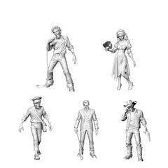 MRY-SFW LYGR304 3D Printed Vintage Style Zombie Miniatures, Retro Themed Undead Figures for Tabletop Wargames & Dioramas 3D Printed Resin Model Kit by SSMODEL