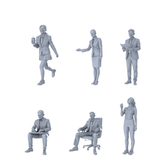 MRY-SFW LYTR401 Office Daily Hexad 6-Figure Set, Office Commute, DIY Paintingation Miniature Car Diorama Figures Scene Props Accessories Resin 3D Printed Resin Model Kit by SSMODEL