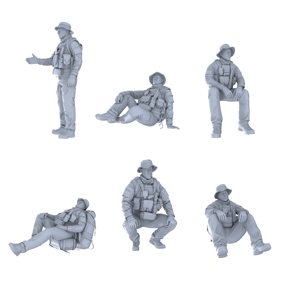 MRY-SFW LYGR453 Navy SEALs Six-Person Daily Routine 2 3D Printed Resin Model Kit by SSMODEL