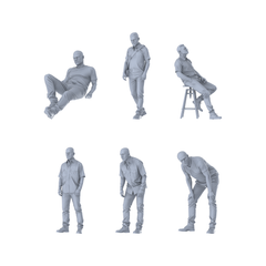 MRY-SFW LYGR255 Modern urban armed six-man group rest 2 3D Printed Resin Model Kit by SSMODEL