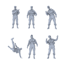 MRY-SFW LYGR528 Modern Armed Police Six-Person Entertainment Group 3D Printed Resin Model Kit by SSMODEL